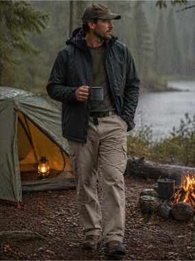 Duluth Trading Co Cargo Pants Mens Large Gray Ripstop Utility Hiking Work